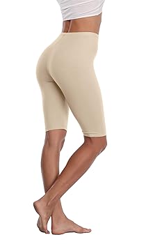 VOGUEMAX Women's Short Leggings Stretchy Slip Shorts Mid